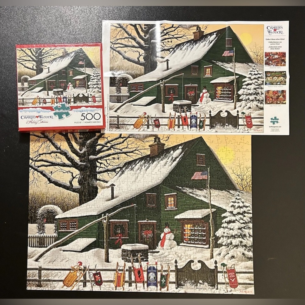 Charles Wysocki 500 Pc Puzzle Cocoa Break At The Copperfields Complete